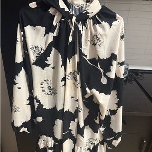 H&M Black and White Floral Dress
